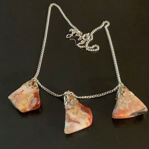 Handcrafted Red Moss Agate Pendants necklace.